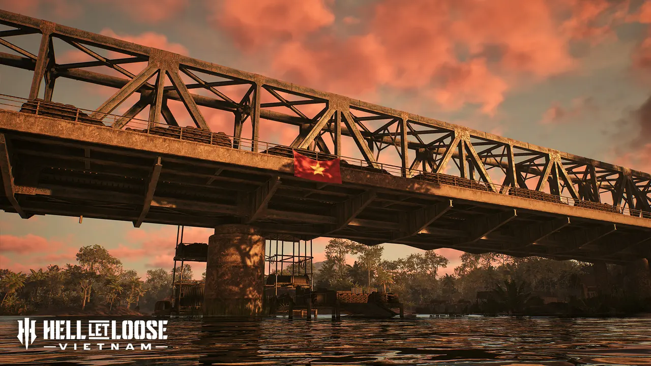 Thanh Hoa Bridge crossing over the river