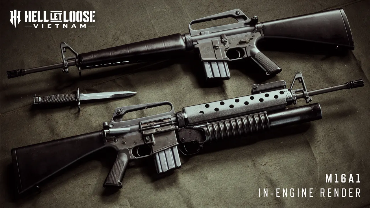 M16A1 in-engine weapon render from Hell Let Loose Vietnam